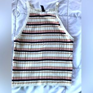 Divided striped super comfy tank. Nice quality. Rose, cream and black, small C